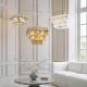 Endon-122738 - Venice - Brushed Aged Brass 4 Light Centre Fitting with Clear Textured Glass