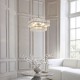 Endon-122739 - Venice - Brushed Aged Brass 6 Light Centre Fitting with Clear Textured Glass