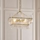 Endon-122739 - Venice - Brushed Aged Brass 6 Light Centre Fitting with Clear Textured Glass