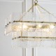 Endon-122739 - Venice - Brushed Aged Brass 6 Light Centre Fitting with Clear Textured Glass