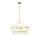 Endon-122739 - Venice - Brushed Aged Brass 6 Light Centre Fitting with Clear Textured Glass