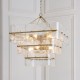 Endon-122740 - Venice - Brushed Aged Brass 10 Light Centre Fitting with Clear Textured Glass