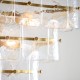 Endon-122740 - Venice - Brushed Aged Brass 10 Light Centre Fitting with Clear Textured Glass