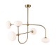 Endon-122758 - Ottowa - Brushed Aged Brass 5 Light Semi Flush with Opal Glass