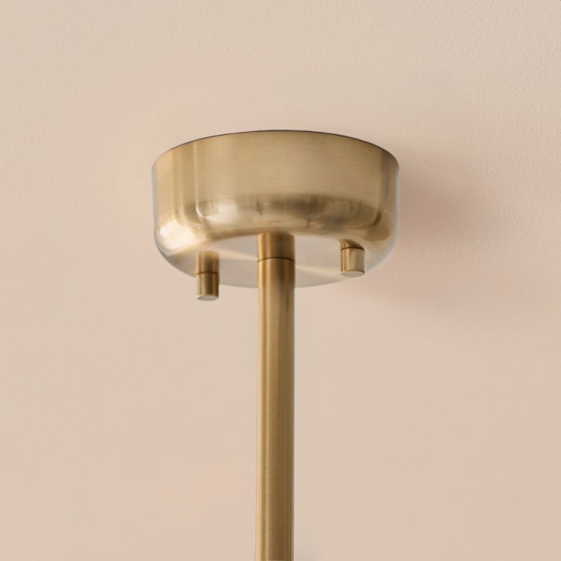 Endon-122758 - Ottowa - Brushed Aged Brass 5 Light Semi Flush with Opal Glass