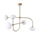 Endon-122758 - Ottowa - Brushed Aged Brass 5 Light Semi Flush with Opal Glass