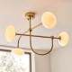Endon-122759 - Ottowa - Brushed Aged Brass 4 Light Semi Flush with Opal Glass