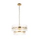 Endon-122765 - Ancara - Brushed Aged Brass 3 Light Centre Fitting with Clear Textured Glass