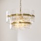 Endon-122765 - Ancara - Brushed Aged Brass 3 Light Centre Fitting with Clear Textured Glass