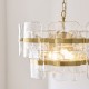 Endon-122765 - Ancara - Brushed Aged Brass 3 Light Centre Fitting with Clear Textured Glass