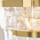 Endon-122765 - Ancara - Brushed Aged Brass 3 Light Centre Fitting with Clear Textured Glass
