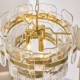 Endon-122765 - Ancara - Brushed Aged Brass 3 Light Centre Fitting with Clear Textured Glass