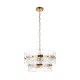 Endon-122765 - Ancara - Brushed Aged Brass 3 Light Centre Fitting with Clear Textured Glass