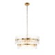 Endon-122766 - Ancara - Brushed Aged Brass 6 Light Centre Fitting with Clear Textured Glass