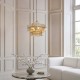 Endon-122769 - Venice - Brushed Aged Brass 4 Light Centre Fitting with Champagne Textured Glass
