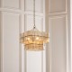 Endon-122769 - Venice - Brushed Aged Brass 4 Light Centre Fitting with Champagne Textured Glass