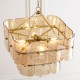 Endon-122769 - Venice - Brushed Aged Brass 4 Light Centre Fitting with Champagne Textured Glass