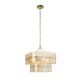 Endon-122769 - Venice - Brushed Aged Brass 4 Light Centre Fitting with Champagne Textured Glass