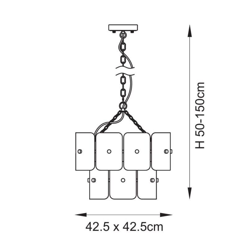 Endon-122769 - Venice - Brushed Aged Brass 4 Light Centre Fitting with Champagne Textured Glass