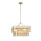 Endon-122770 - Venice - Brushed Aged Brass 6 Light Centre Fitting with Champagne Textured Glass