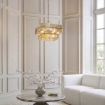 Venice - Brushed Aged Brass 6 Light Centre Fitting with Champagne Textured Glass