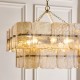 Endon-122770 - Venice - Brushed Aged Brass 6 Light Centre Fitting with Champagne Textured Glass