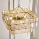 Endon-122770 - Venice - Brushed Aged Brass 6 Light Centre Fitting with Champagne Textured Glass