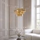 Endon-122771 - Venice - Brushed Aged Brass 10 Light Centre Fitting with Champagne Textured Glass