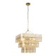 Endon-122771 - Venice - Brushed Aged Brass 10 Light Centre Fitting with Champagne Textured Glass