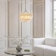 Endon-122773 - Venice - Brushed Aged Brass 4 Light Centre Fitting with White Textured Glass