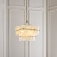 Endon-122773 - Venice - Brushed Aged Brass 4 Light Centre Fitting with White Textured Glass