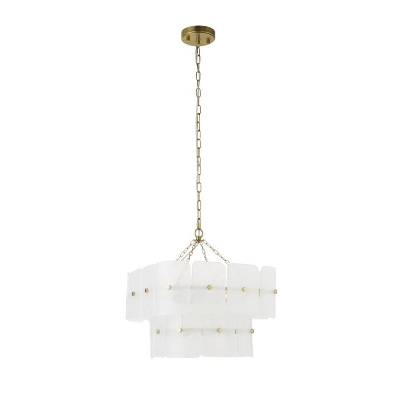 Endon-122773 - Venice - Brushed Aged Brass 4 Light Centre Fitting with White Textured Glass