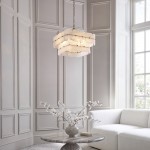 Venice - Brushed Aged Brass 6 Light Centre Fitting with White Textured Glass