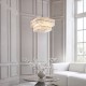 Endon-122774 - Venice - Brushed Aged Brass 6 Light Centre Fitting with White Textured Glass