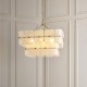 Endon-122774 - Venice - Brushed Aged Brass 6 Light Centre Fitting with White Textured Glass