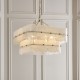 Endon-122774 - Venice - Brushed Aged Brass 6 Light Centre Fitting with White Textured Glass