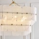 Endon-122774 - Venice - Brushed Aged Brass 6 Light Centre Fitting with White Textured Glass