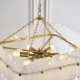 Endon-122774 - Venice - Brushed Aged Brass 6 Light Centre Fitting with White Textured Glass