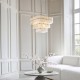 Endon-122775 - Venice - Brushed Aged Brass 10 Light Centre Fitting with White Textured Glass