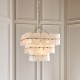 Endon-122775 - Venice - Brushed Aged Brass 10 Light Centre Fitting with White Textured Glass