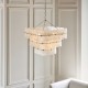 Endon-122775 - Venice - Brushed Aged Brass 10 Light Centre Fitting with White Textured Glass