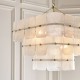 Endon-122775 - Venice - Brushed Aged Brass 10 Light Centre Fitting with White Textured Glass