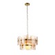 Endon-122776 - Ancara - Brushed Aged Brass 3 Light Centre Fitting with Champagne Textured Glass