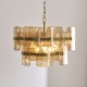 Endon-122776 - Ancara - Brushed Aged Brass 3 Light Centre Fitting with Champagne Textured Glass