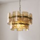 Endon-122776 - Ancara - Brushed Aged Brass 3 Light Centre Fitting with Champagne Textured Glass