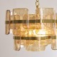 Endon-122776 - Ancara - Brushed Aged Brass 3 Light Centre Fitting with Champagne Textured Glass