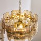 Endon-122776 - Ancara - Brushed Aged Brass 3 Light Centre Fitting with Champagne Textured Glass