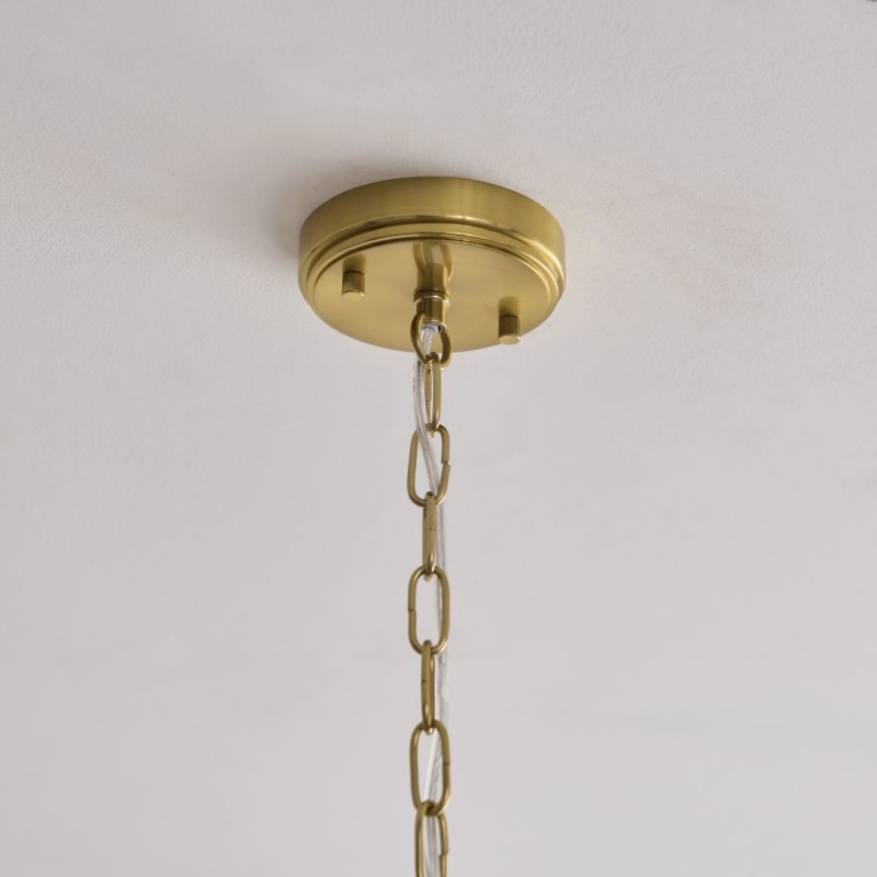 Endon-122776 - Ancara - Brushed Aged Brass 3 Light Centre Fitting with Champagne Textured Glass