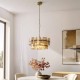 Endon-122777 - Ancara - Brushed Aged Brass 6 Light Centre Fitting with Champagne Textured Glass