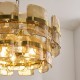 Endon-122777 - Ancara - Brushed Aged Brass 6 Light Centre Fitting with Champagne Textured Glass